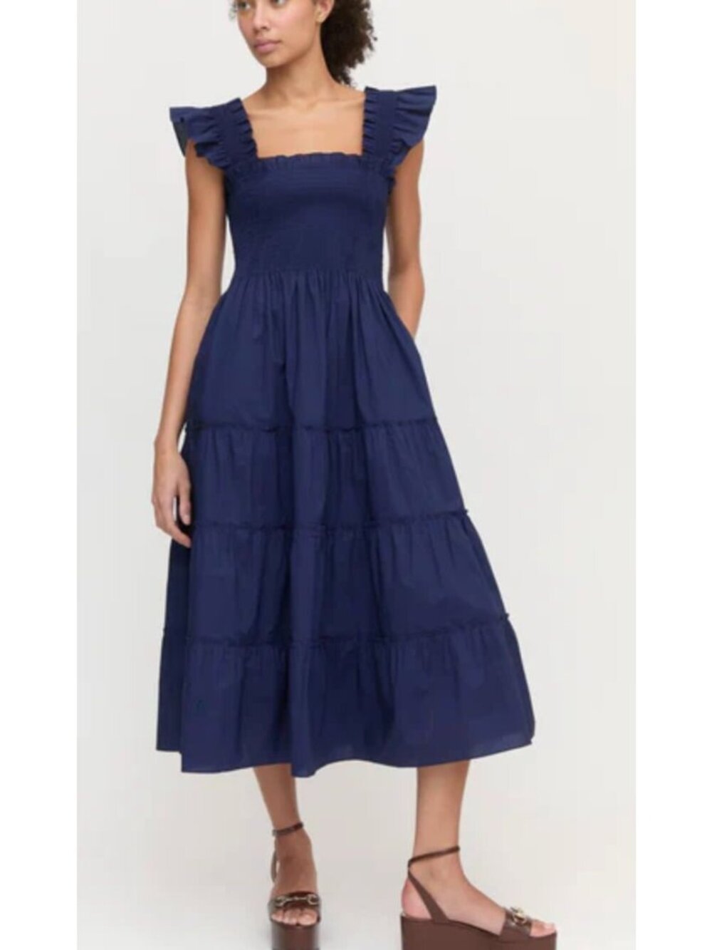 HILL HOUSE HOME The Ellie Cotton Nap Dress Navy Size XS